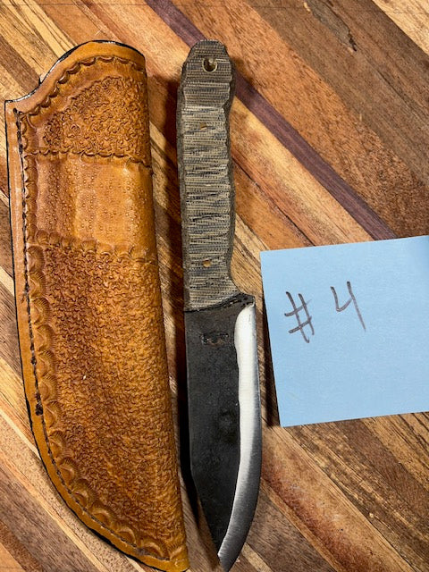Wallace Scout Knife camo Textured Micarta Handle #4